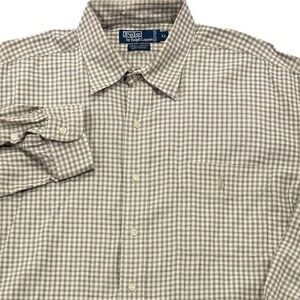 Polo‎ Ralph Lauren Lowell Sport Button Up Shirt Mens XL Beige Tan Long Sleeve